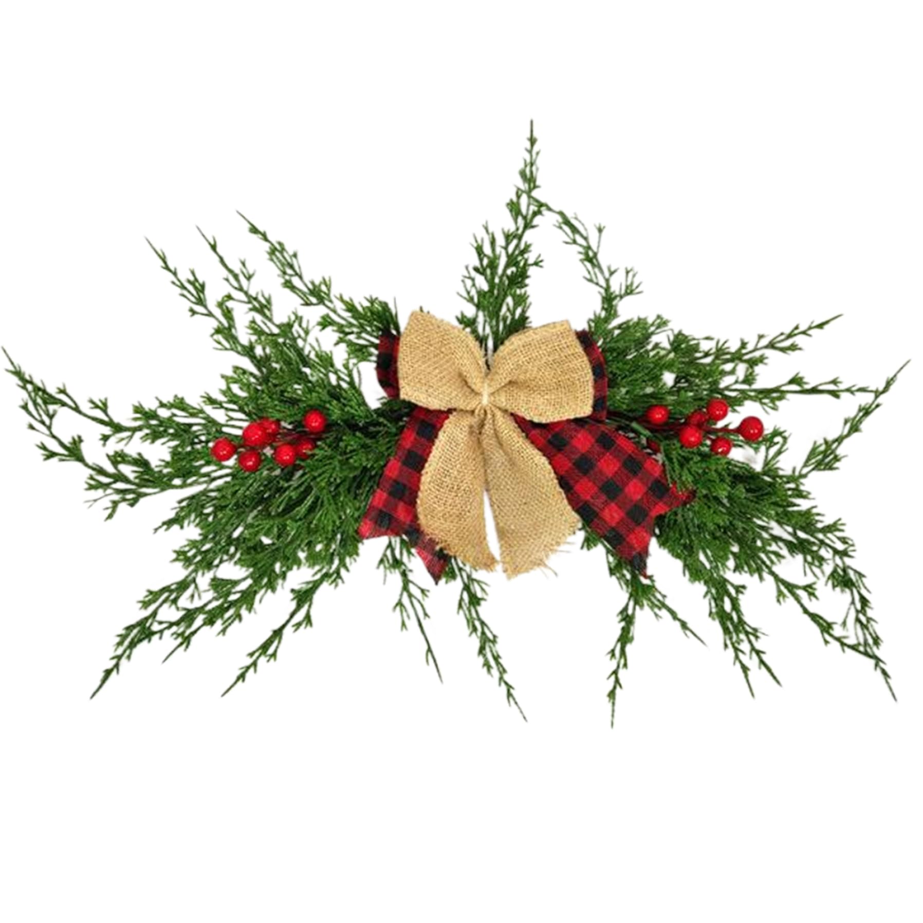 Swag de Noël artificiel réutilisable pour décorer une porte sans perdre d'aiguilles