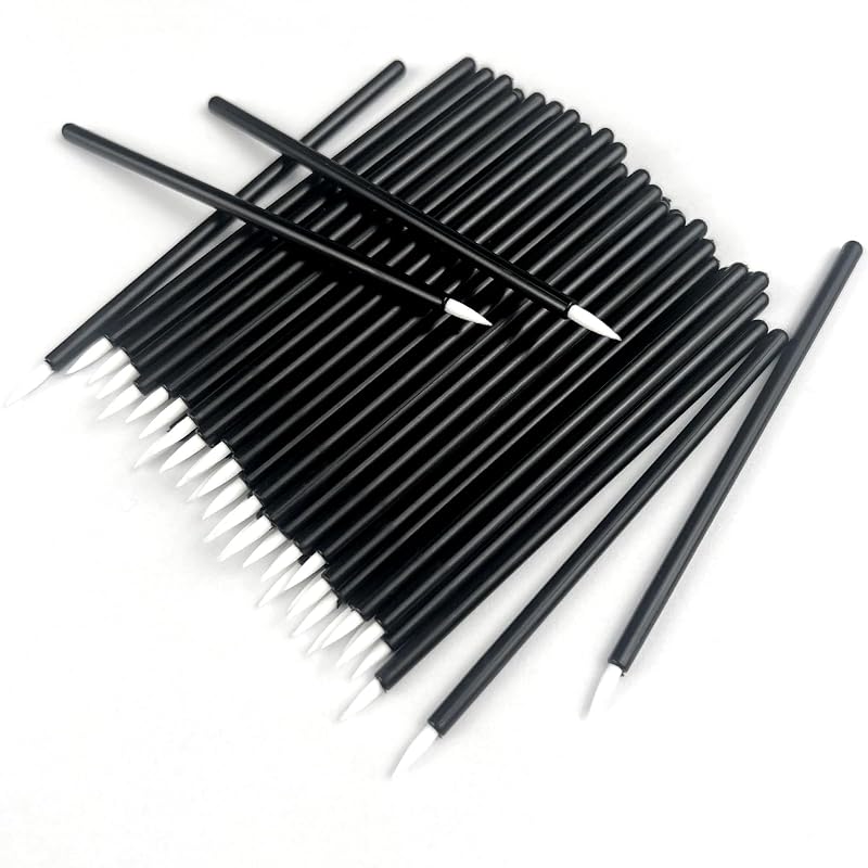 Jaasuee 100 Pincéis Descartáveis para Delineador, Aplicadores para Olhos e Lábios, Modelo J7133
