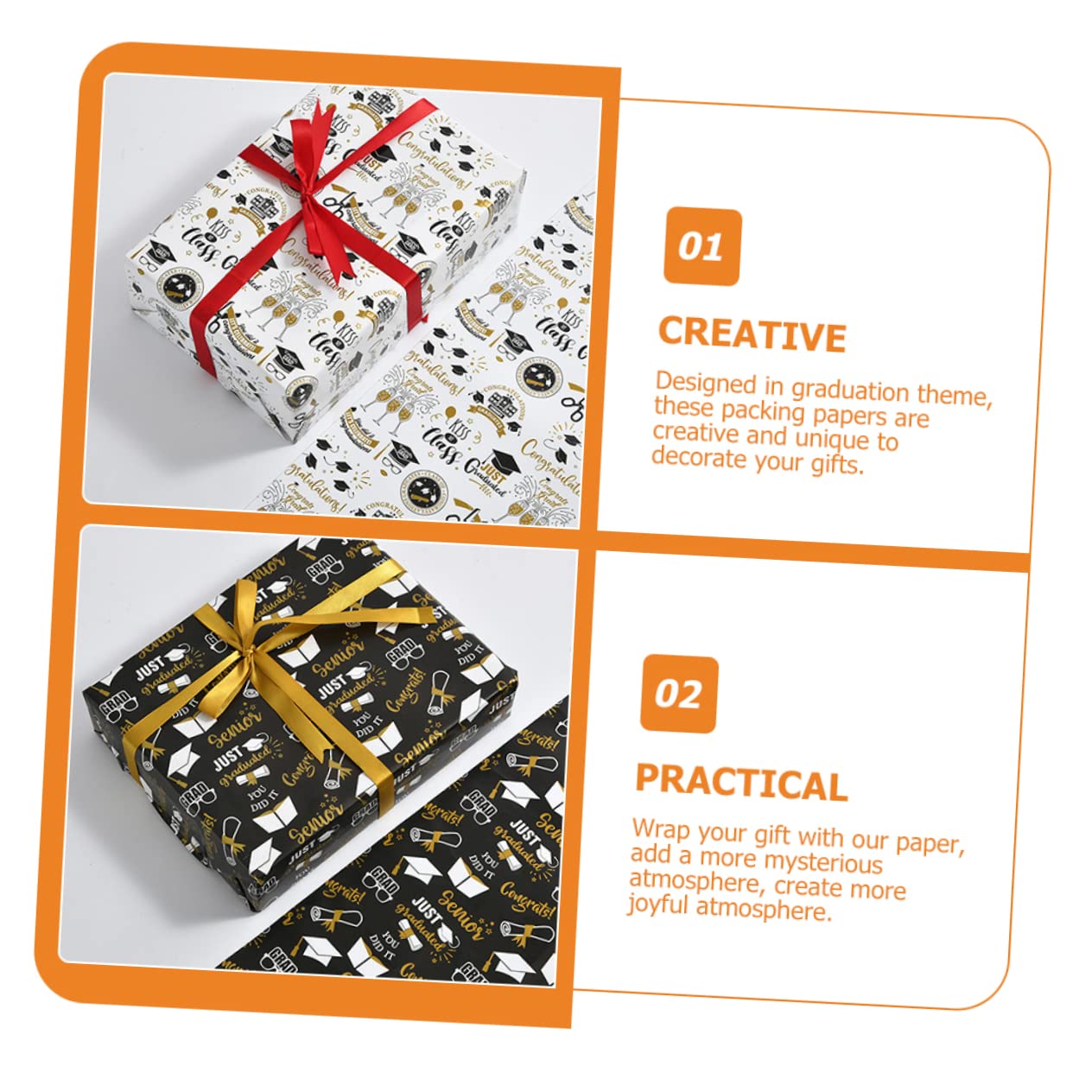 Healeved 24blätter Graduation Wrapping Paper Trophy Scroll Geschenkpapier Für Abschlussfeiern Für Diy Bastelprojekte Und