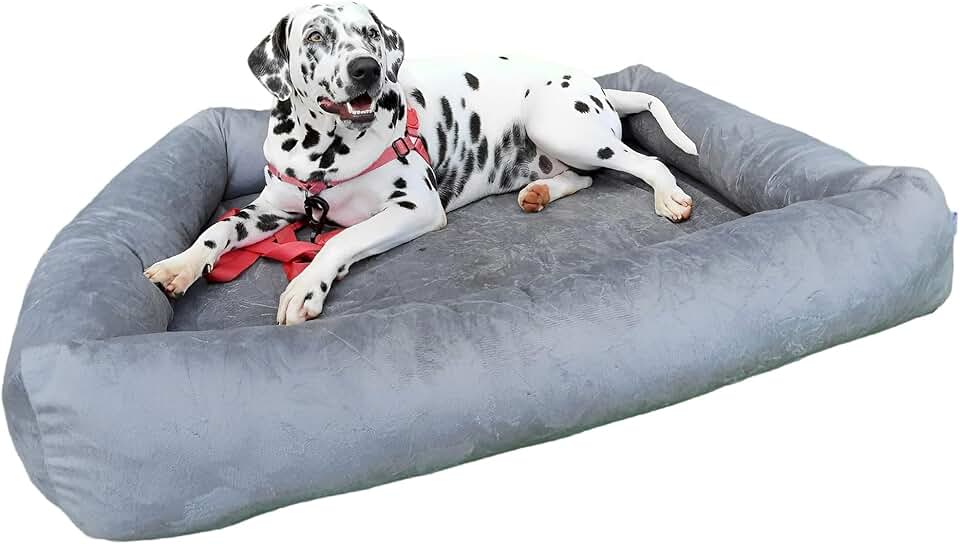 Cama Para Cachorro Grande 100x87 Cm - ESCOLHA A COR - 100% Lavável e Resistente - Pet Querido (CINZA)