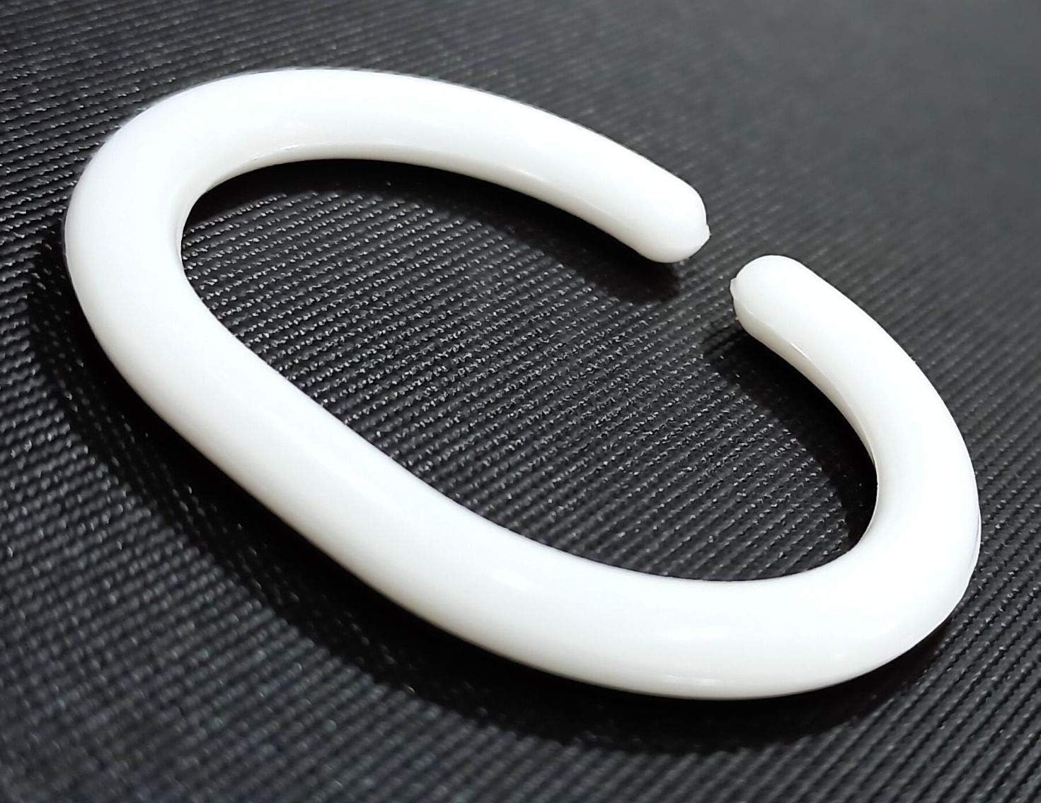 Shower Curtain Rings, Material - Plastic, Color - White, 48 Pieces White 48