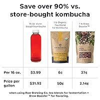 Vista 7 de The Royal-Tea: Kombucha.com 75 Gallon Kombucha Starter Kit w/Gaia Scoby, Honey Scoby, 6 Flavor Tea Variety Pack, & 7 Flavor Brew Booster Variety Pack