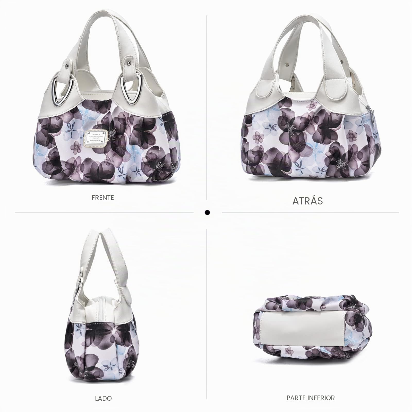 NICOLE & DORIS Bolso de Mujer de Mano Hombro Bolso de Moda Bolso de Las Señoras PU Cuero Bolso Mujer Bolsos de Fiesta Grande Bolsos de Bonitos con Estampado de Flores