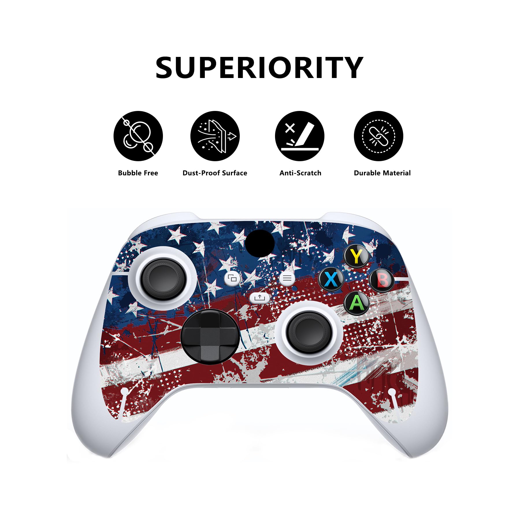 PlayVital Adesivo Skin per Xbox Series S Console&Controller Sticker Decal Cover Vinile per Xbox Series S-Bandiera US