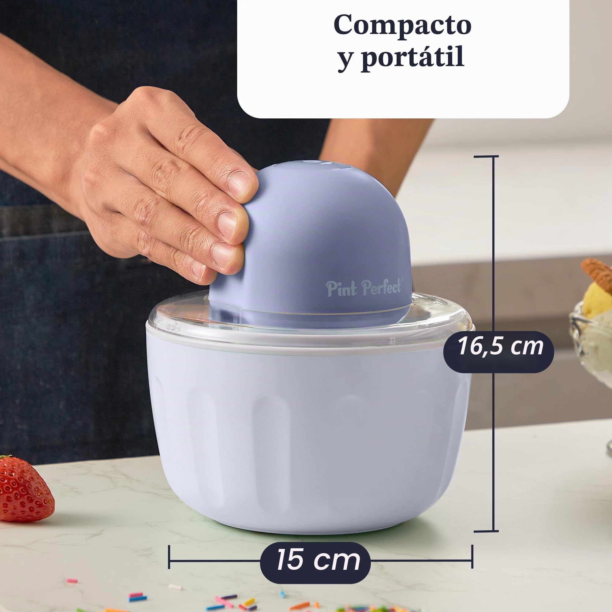 Americana by Elite Pint Perfect™ EIM1205DB - Máquina para hacer helado, 2 cuencos de congelación dobles de 1 pinta de capacidad, yogur congelado, sorbete, gelatina, bígaro