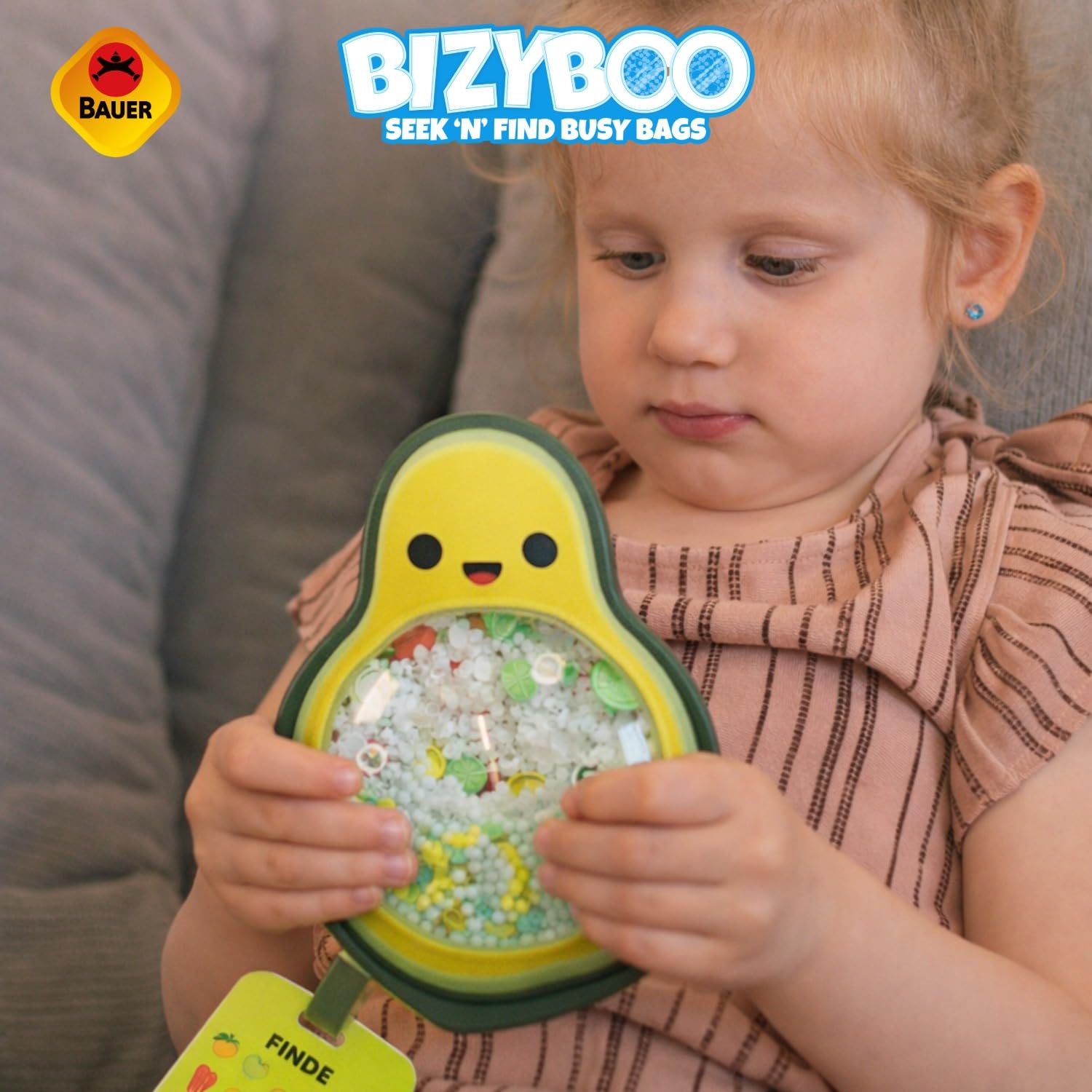 Bauer Spielwaren Bizyboo - Avocado: Borsa occupazionale con Oggetti nascosti, Ricerca nascondiglio, Divertimento per Bambini dai 3 Anni di età (21006)
