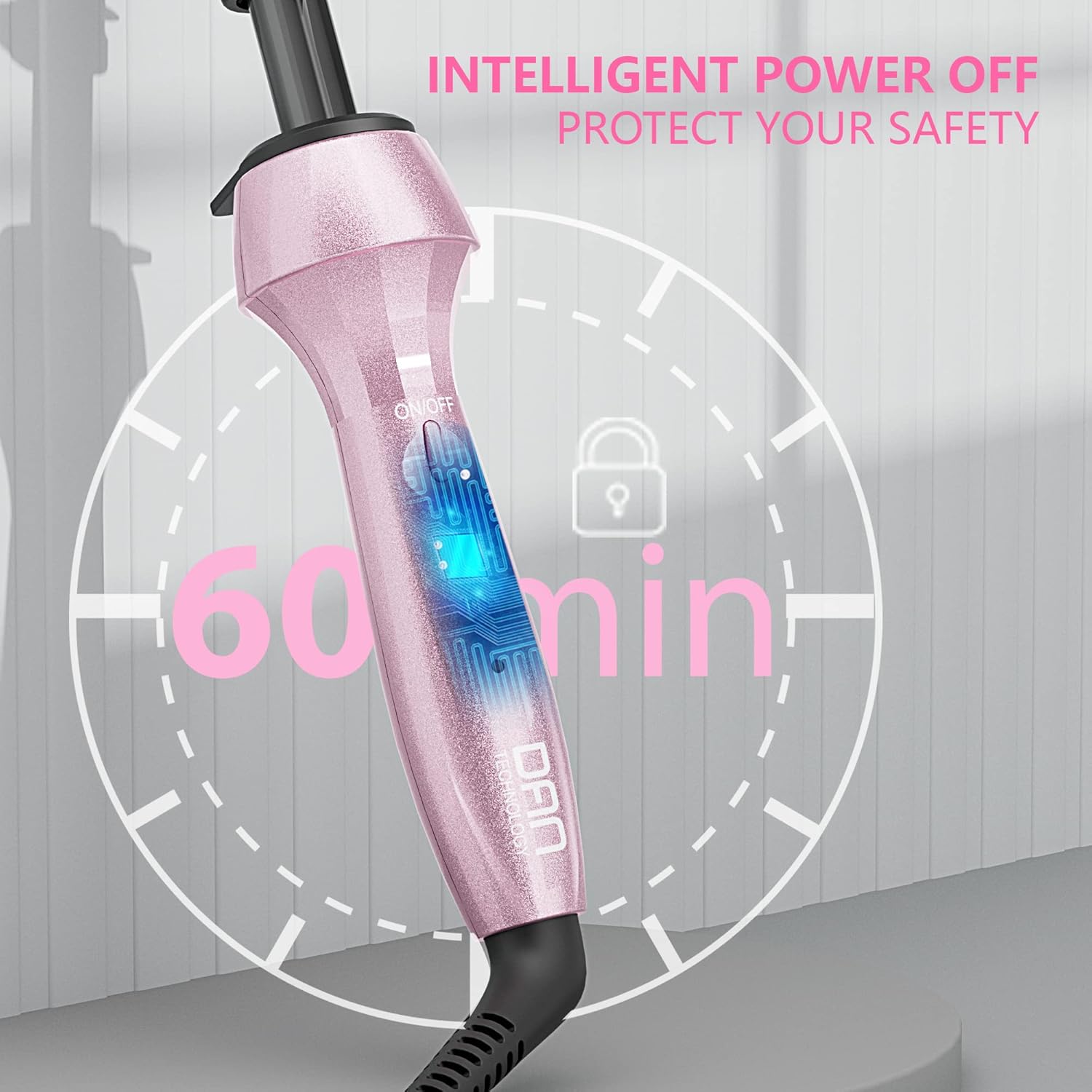 DAN Technology 500 High Heat hot Comb Hair Straightener, Pink, Adjustable Temperature, Dual Voltage, for Wigs, Professional Pressing Comb for African American Hair - Image 5