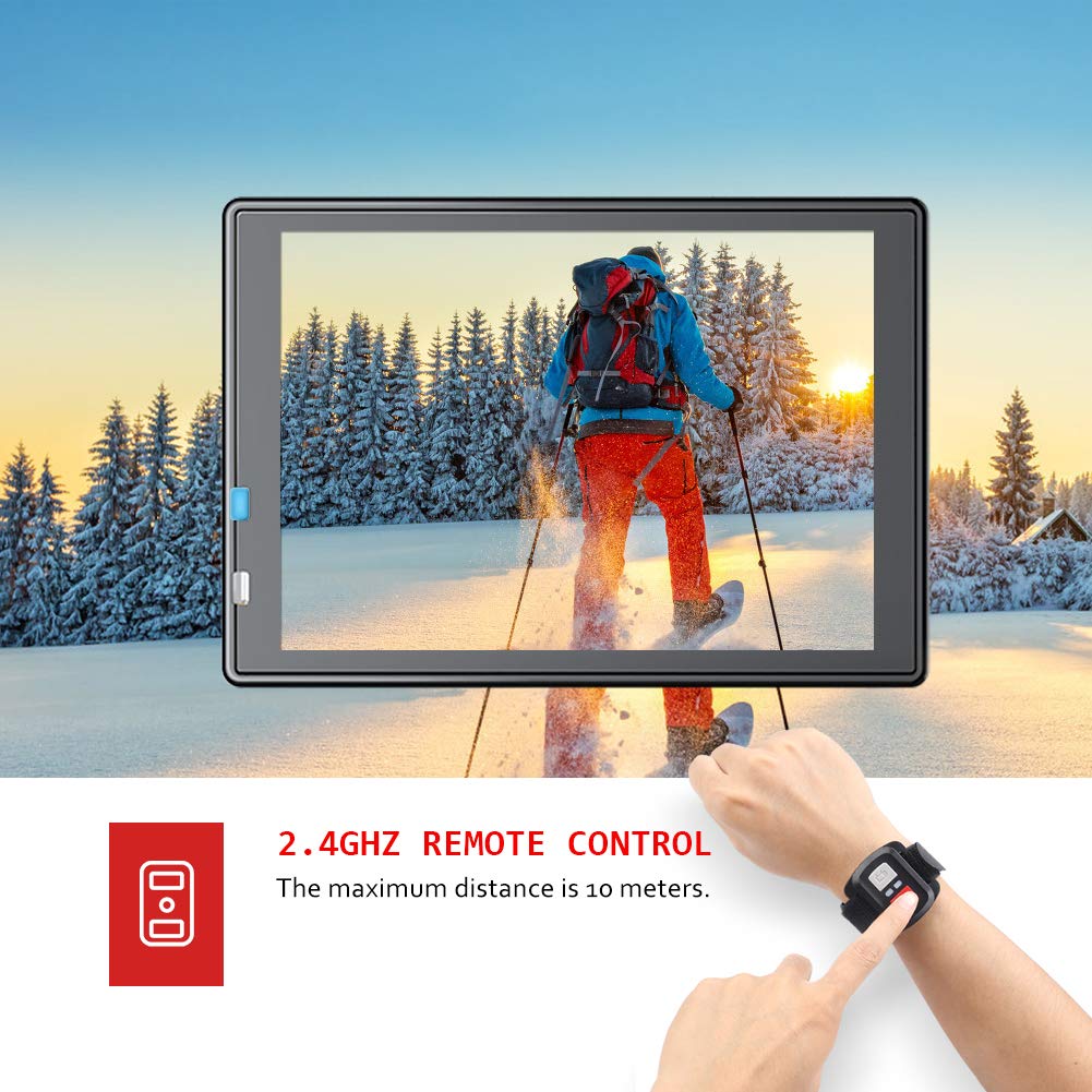 Action CAM AC700 4K 20MP WiFi Cámara subacuática Ultra HD Resistente al Agua 40M Cámara Deportiva 2.0 'LCD 170° Gran Angular 2.4G Mando a Distancia 2 baterías de 1050 mAh y Muchos Accesorios