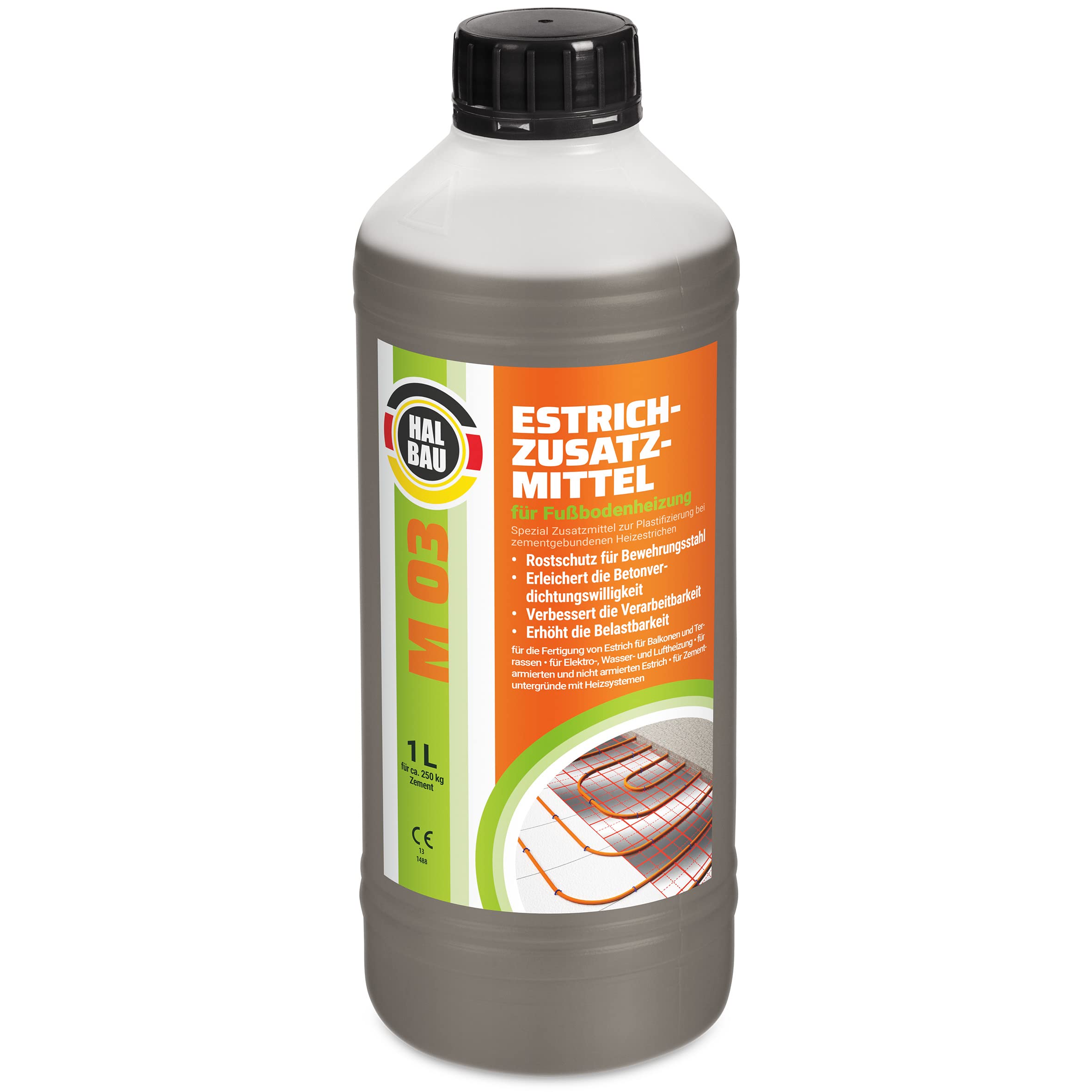 Screed Additive 1 L for Underfloor Heating Heating Screeds Concrete Plasticizer Heating Systems M03