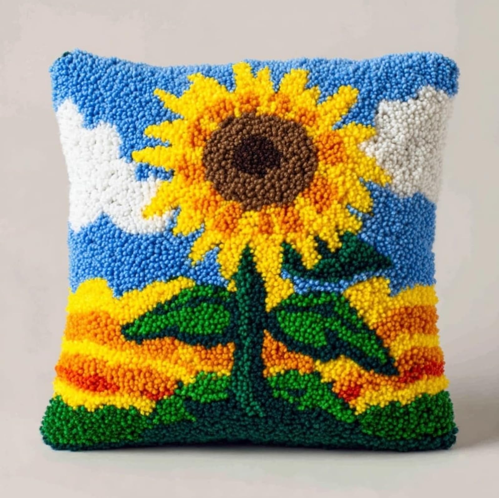 Wallustrioaw Sunflower Flowers Latch Hook Kit 17X17 Inch,