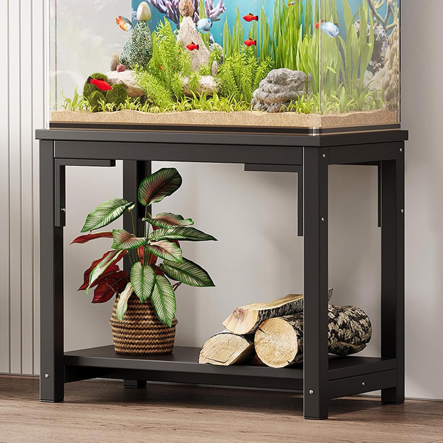 超人気!二段 幅45cmスチール 頑丈 アジャスター付 水槽 White 水槽台 vol.2