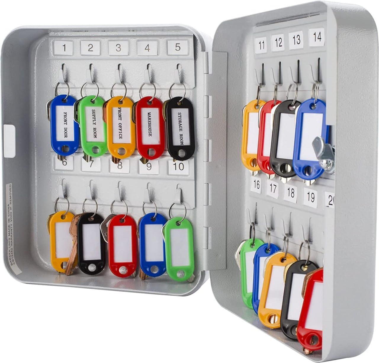 Key Box with 20 Key Tag Security Metal Adjustable Wall Mount Cabinet Ideal for Property Managers Combination Entry Homes Hotels Business Car Dealer and Repair Shops.(Multicolor)(Pack of 1)-image-30