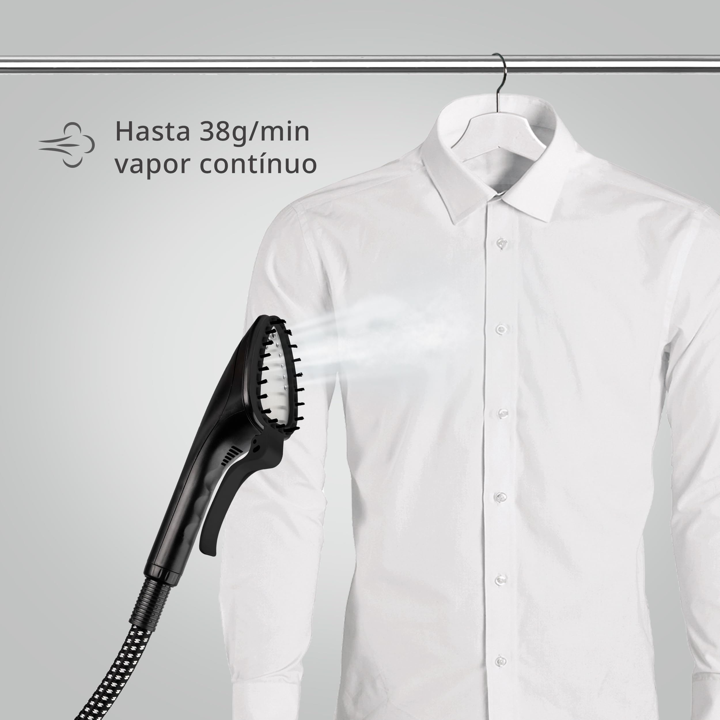 Ufesa Steamy Pad pionowe żelazko parowe o mocy 1580 W, z wyświetlaczem LCD, 9 poziomów pary, zbiornik 1,35 l, ciągła praca przez 40 minut, idealne do wszystkich rodzajów ubrań
