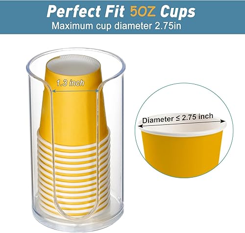 Miniatura 3 de KIMCHOMERSE Dispensador de tazas de baño, dispensador de tazas de enjuague bucal, soportes pequeños de papel para almacenamiento de tazas de