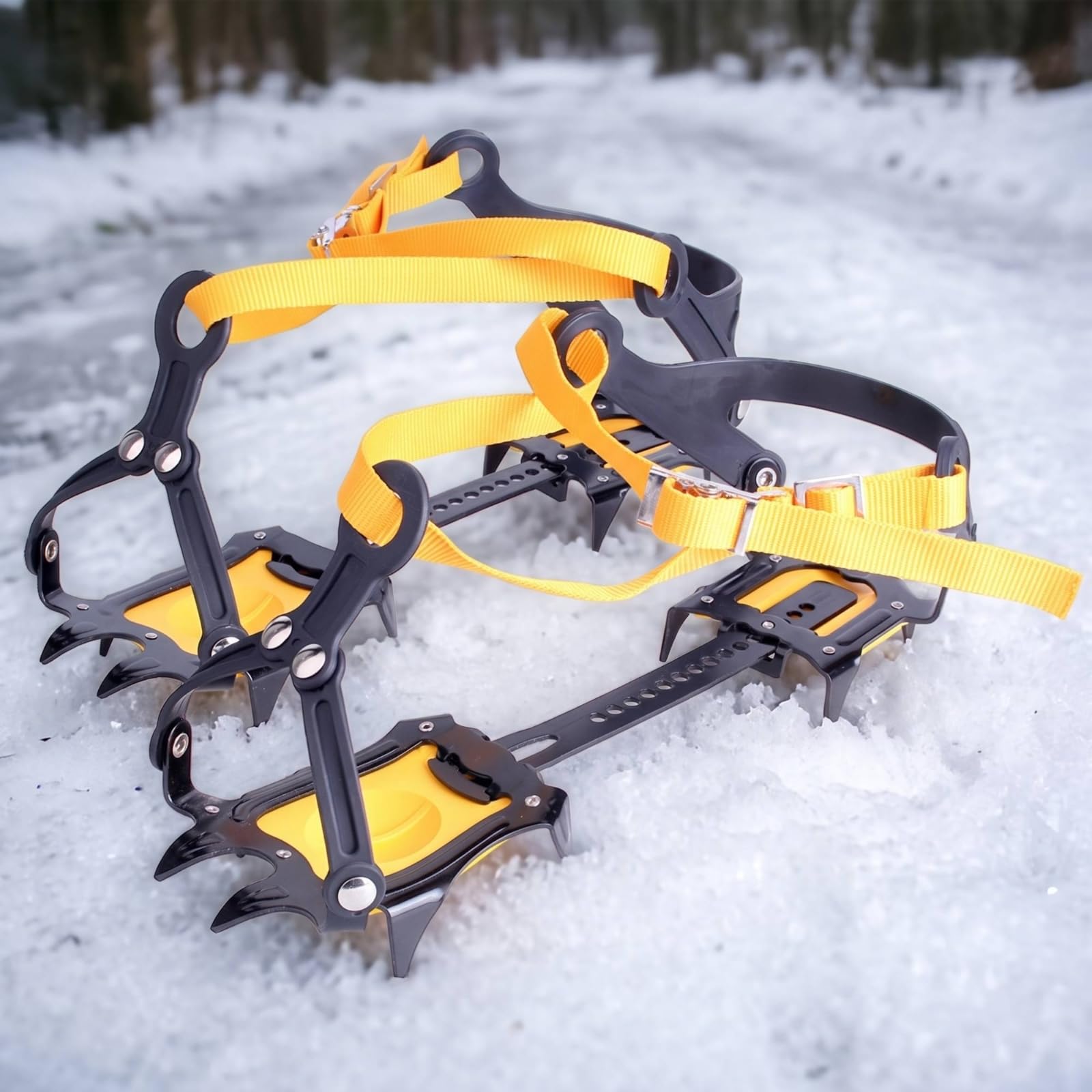 perfk C con Cinghie Compatti | Antiscivolo, Regolabile, c da Trekking su Ghiaccio, per Escursionismo Invernale