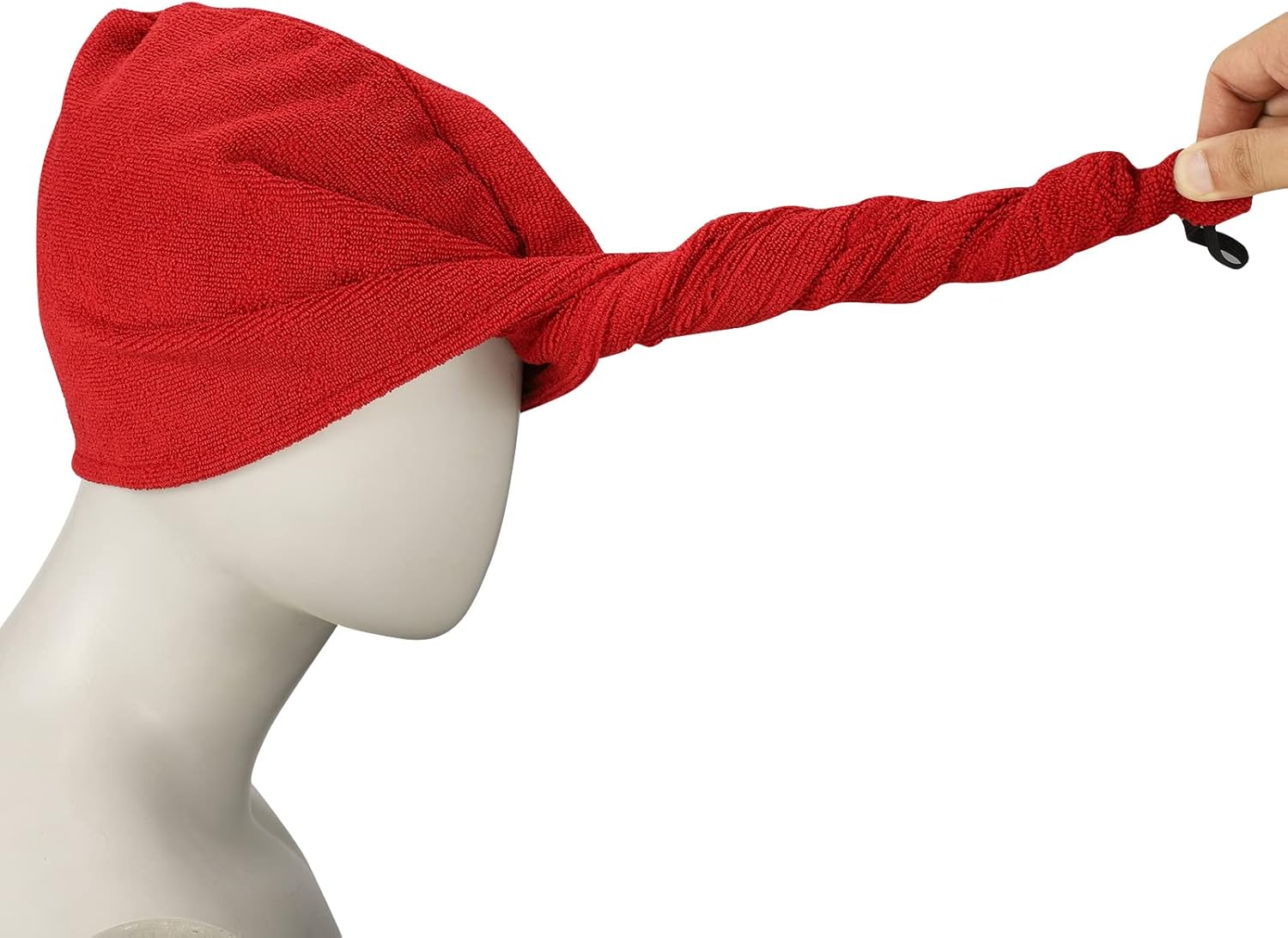 COGANA Microfiber Hair Towel, Hair Towel Wrap for Women, Hair Drying Towel with Button, Hair Wrap Towel for Curly Hair, Hair Turban for Wet Hair (Red, 10Wx28L) : Beauty & Personal Care