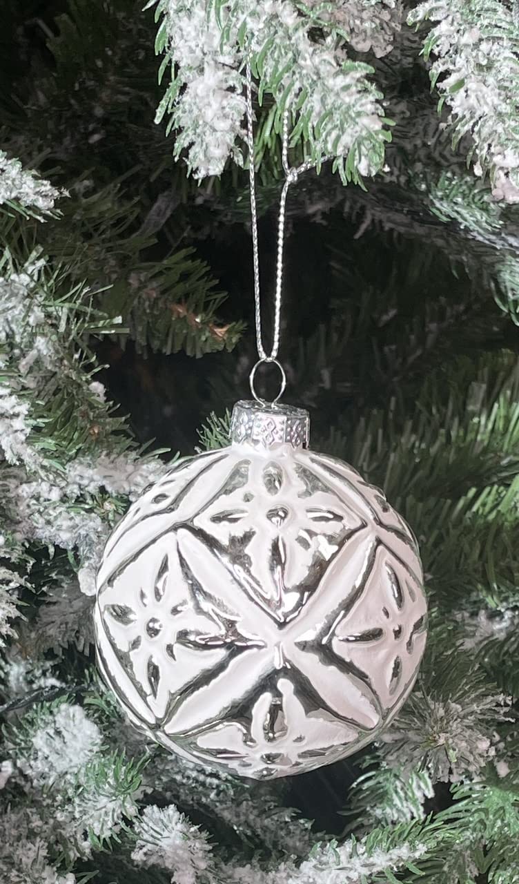 MC Trend Lot de 12 boules de Noël élégantes en verre de luxe Ø 8 cm Boules de Noël Décoration de Noël Rouge/Or/Argent Transparent (assortiment K)