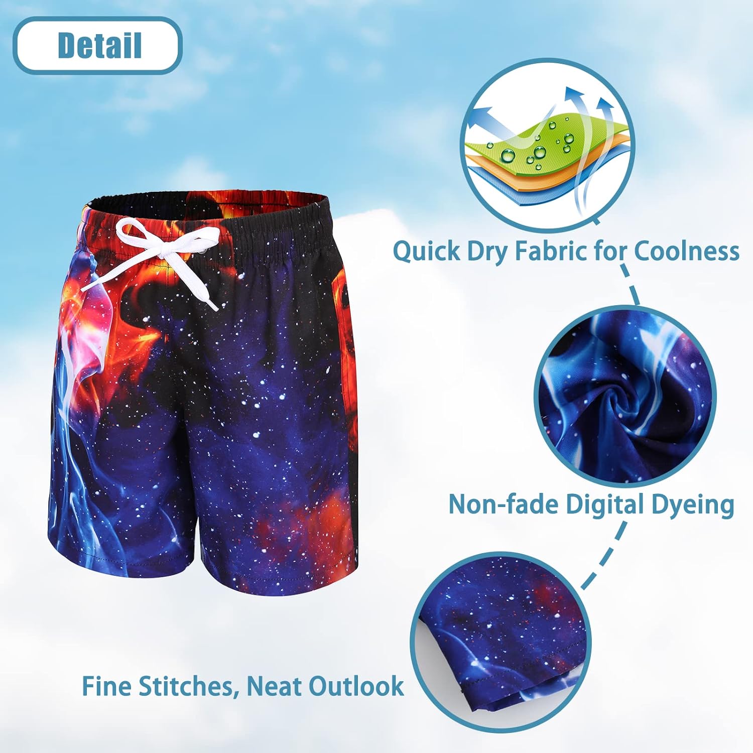 Boys Swim Trunks Quick Dry Swim Shorts for Kids Boys Beach Board Shorts Summer Surfing Swimwear 3-16 Years - Image 3