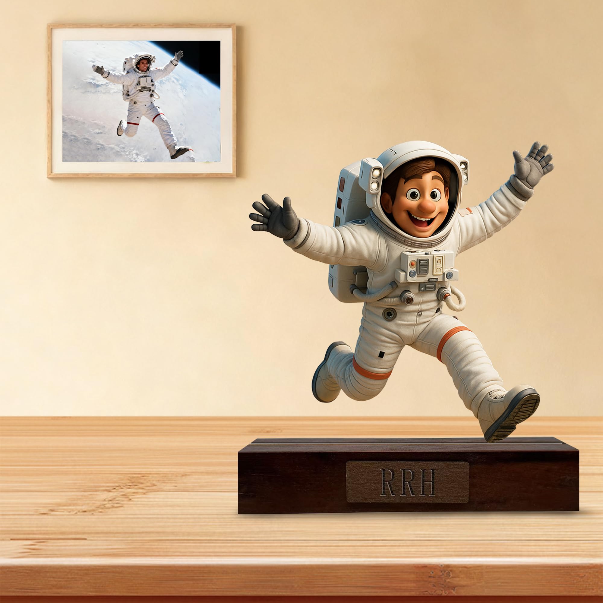 HCLRIU Personalized Acrylic Desktop Cartoon Figurines Custom Photo 2D Cartoon Style Character Statues Unique Home Decor Gifts for Father, Family, Friends, Weddings, and Christmas