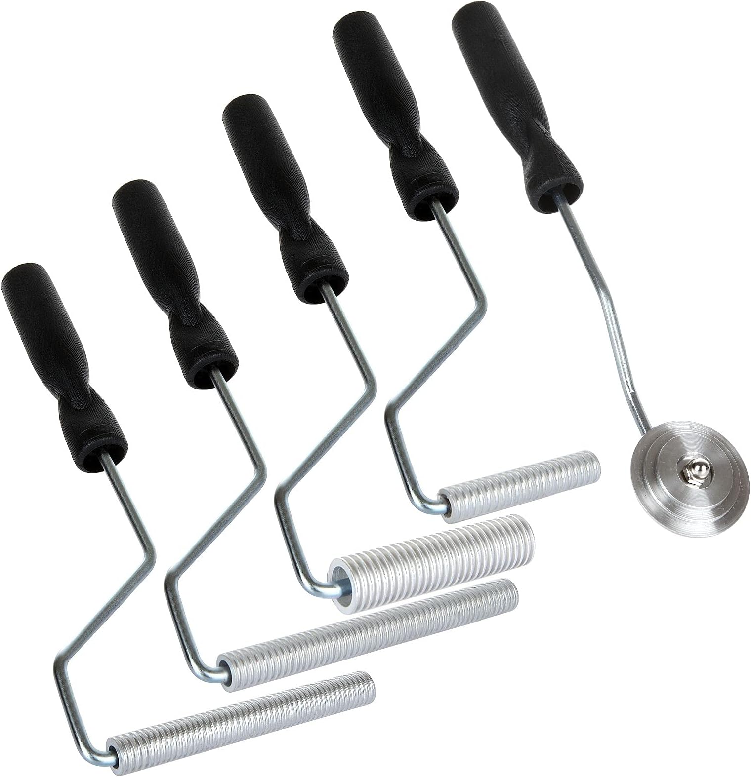 Fiberglass Roller Tools Kit, HNBun 5pcs Bubble Paddle Tool Fiberglass Resin Laminating Bubble Roller Set, Black Laminating Paint Roller Kit for Tub Shower Bathtub Boat Repair