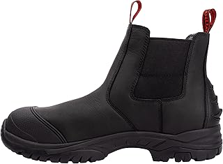 Work Boots for Men, Waterproof, ASTM F2413 EH-Rated, Men's Composite Toe Chelsea Shoes - Oil and Slip Resistant, Slip-on 6 Inch Safety Boot, Rubber sole, Static Dissipative, Breathable, Quick Dry Comfortable - Midnight Black (Atlant-Series)