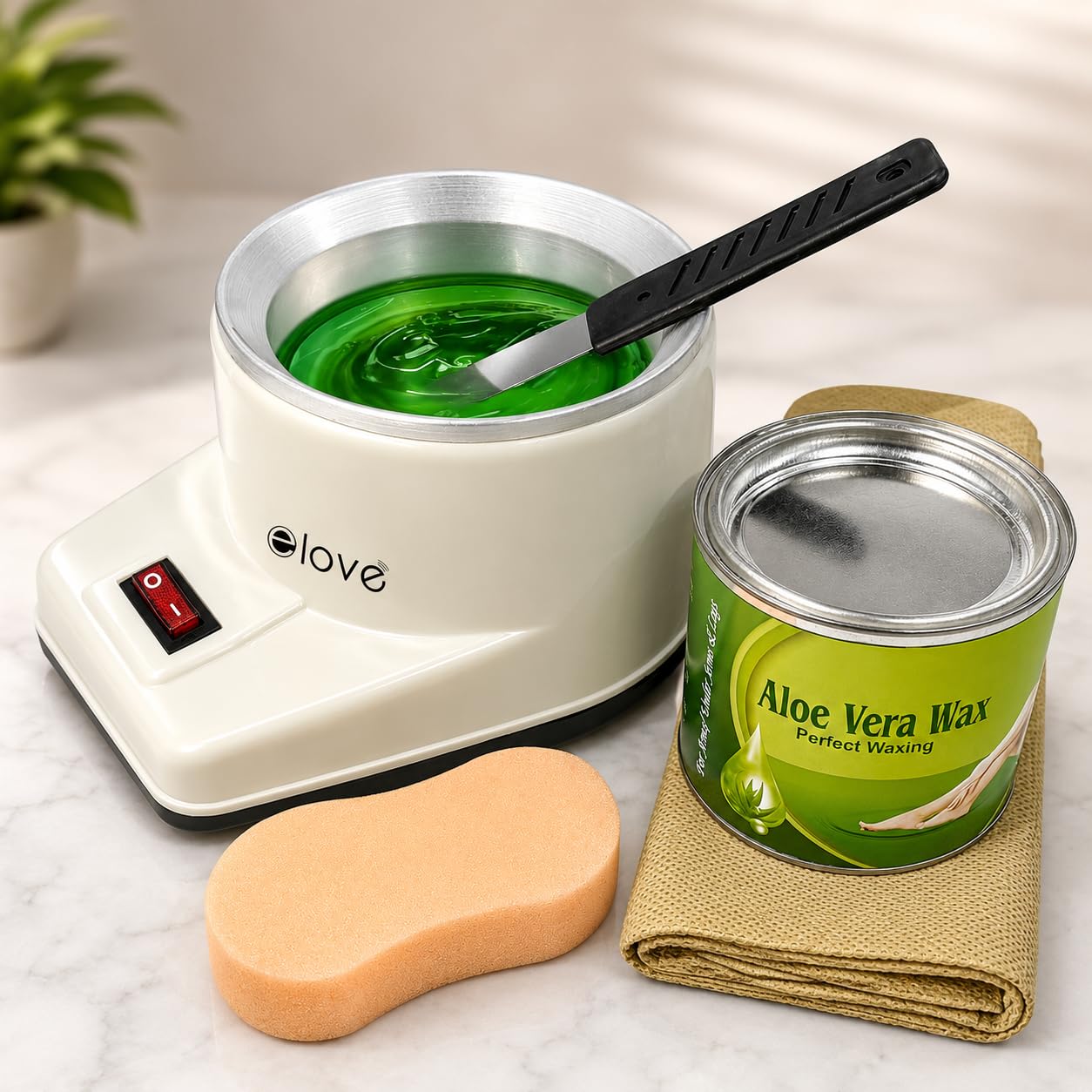 Elove Wax Heater Machine Hair Removal Kit for Women & Men | Full Body Aloe Vera Wax 600 ml | 15 Large Waxing Strips (110 GSM) | Wax Applicator Knife & Cleansing Sponge-image-17