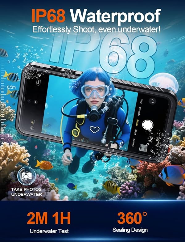 MOZOTER Designed for Samsung Galaxy S26 Case Waterproof, Military Shockproof Full Body Cover with Built-in Screen & Lens Protector, IP68 Underwater Protection for S26 6.3" Black by MOZOTER - Used condition - Image 5