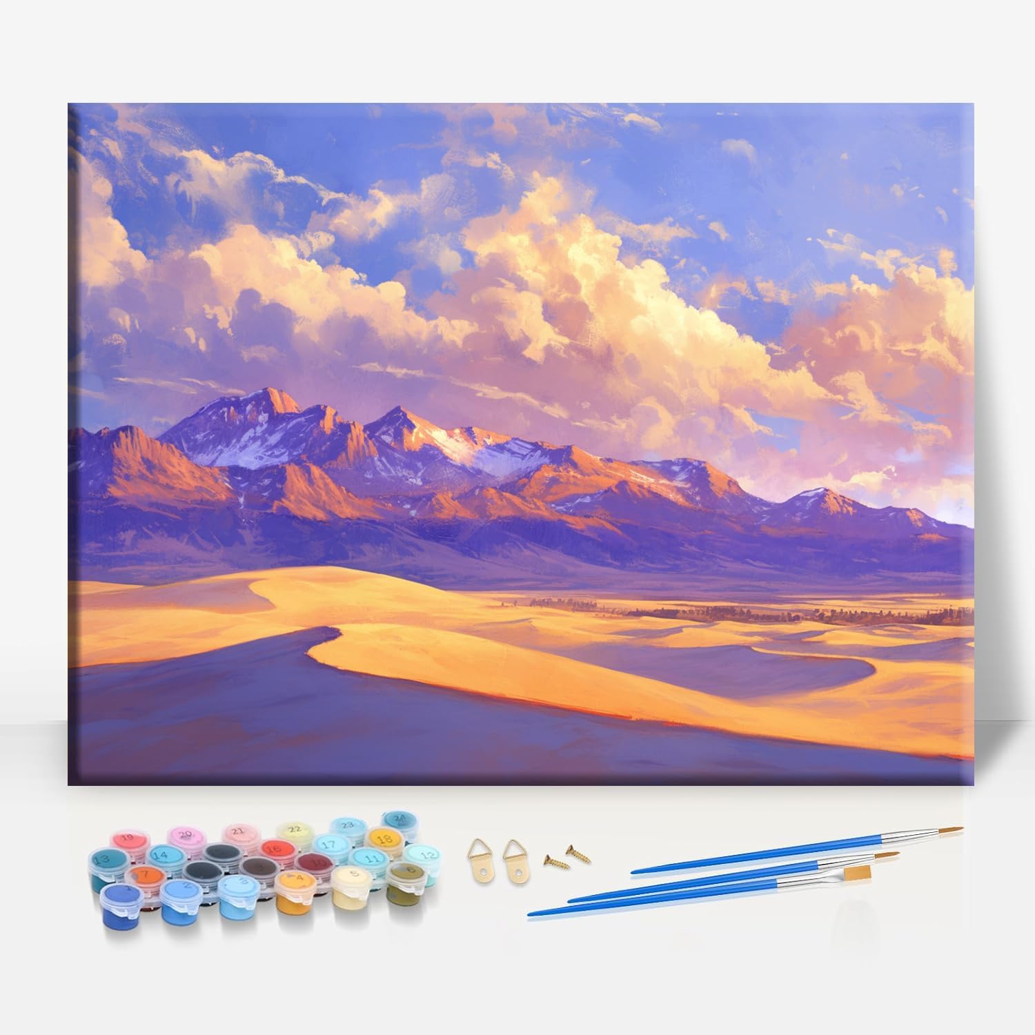 HUINORYA Hanging Lake Colorado Framed Canvas DIY Paint by Numbers Kit Bar Cafe Cave Home Room Wall Bathroom Porch Patio Decor Gift, 16 x 12 Inch