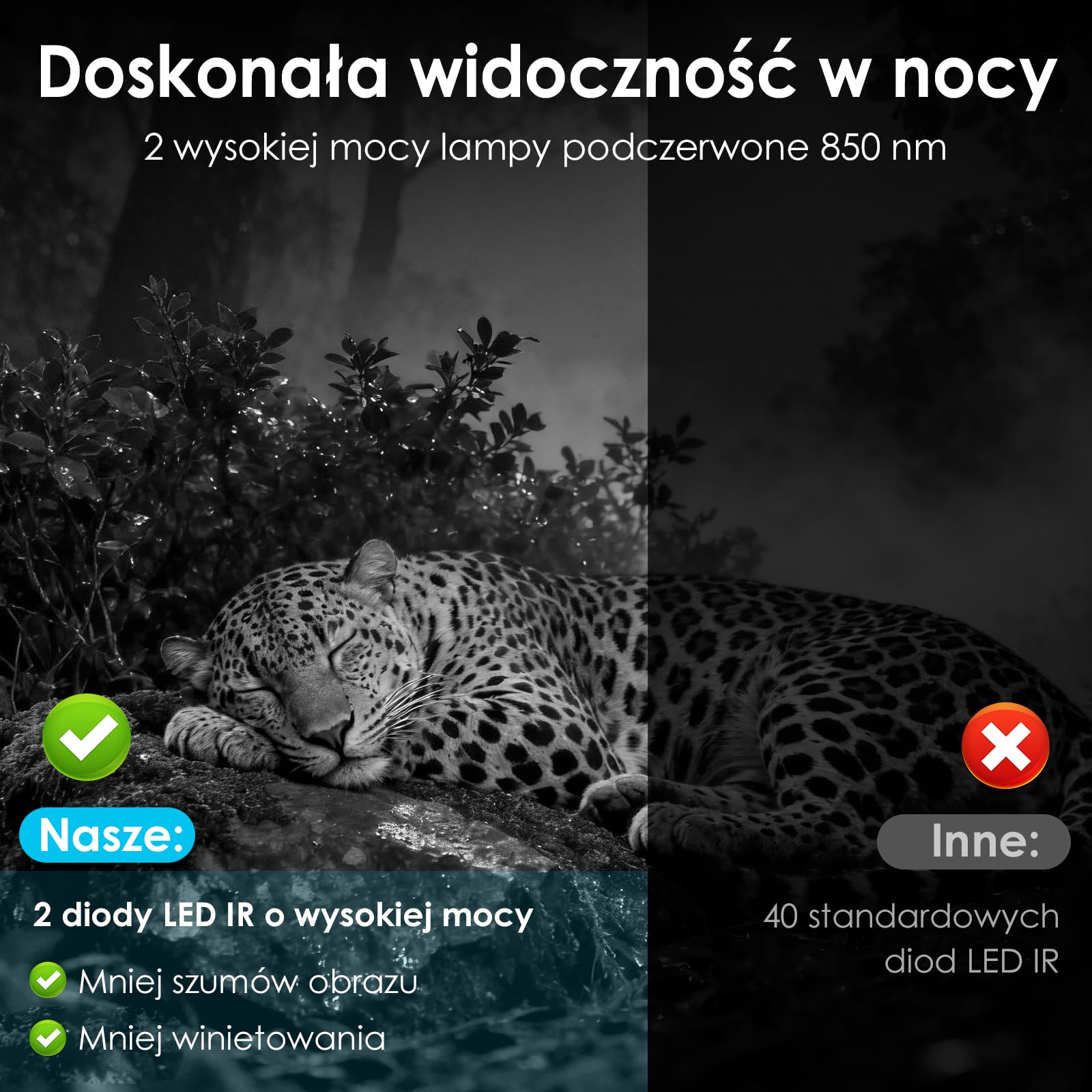 WOLFANG Komórkowa kamera przyrodnicza 4G LTE, połącz ogólnokrajową kamerę 4G LTE, 2K 48 MP z kontrolą aplikacji, super noktowizor, wyświetlacz 2'TFT, wyzwalacz 0,2 s, aktywowany ruchem, wodoodporna