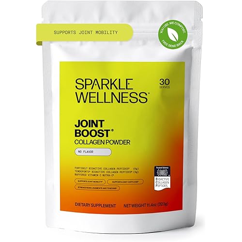 Sparkle Wellness FORTIGEL & TENDOFORTE Collagen Peptides | Collagen Powder with Calcium Ascorbate Vitamin C to Support Joint Mobility, Tendon & Ligament Health | Joint Boost (No Flavor) [30-Serves]