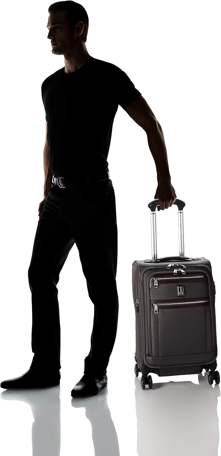  | Travelpro Platinum Elite Softside Expandable Spinner Wheel Luggage, Vintage Grey, Carry-On 20-Inch | Carry-Ons