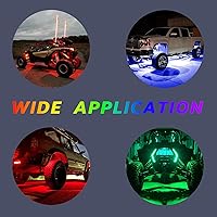 Vista 6 de 4 vainas RGB LED Rock Lights, kit multifunción de neón bajo el brillo del coche luces LED de roca intermitentes modo de música rueda luz debajo