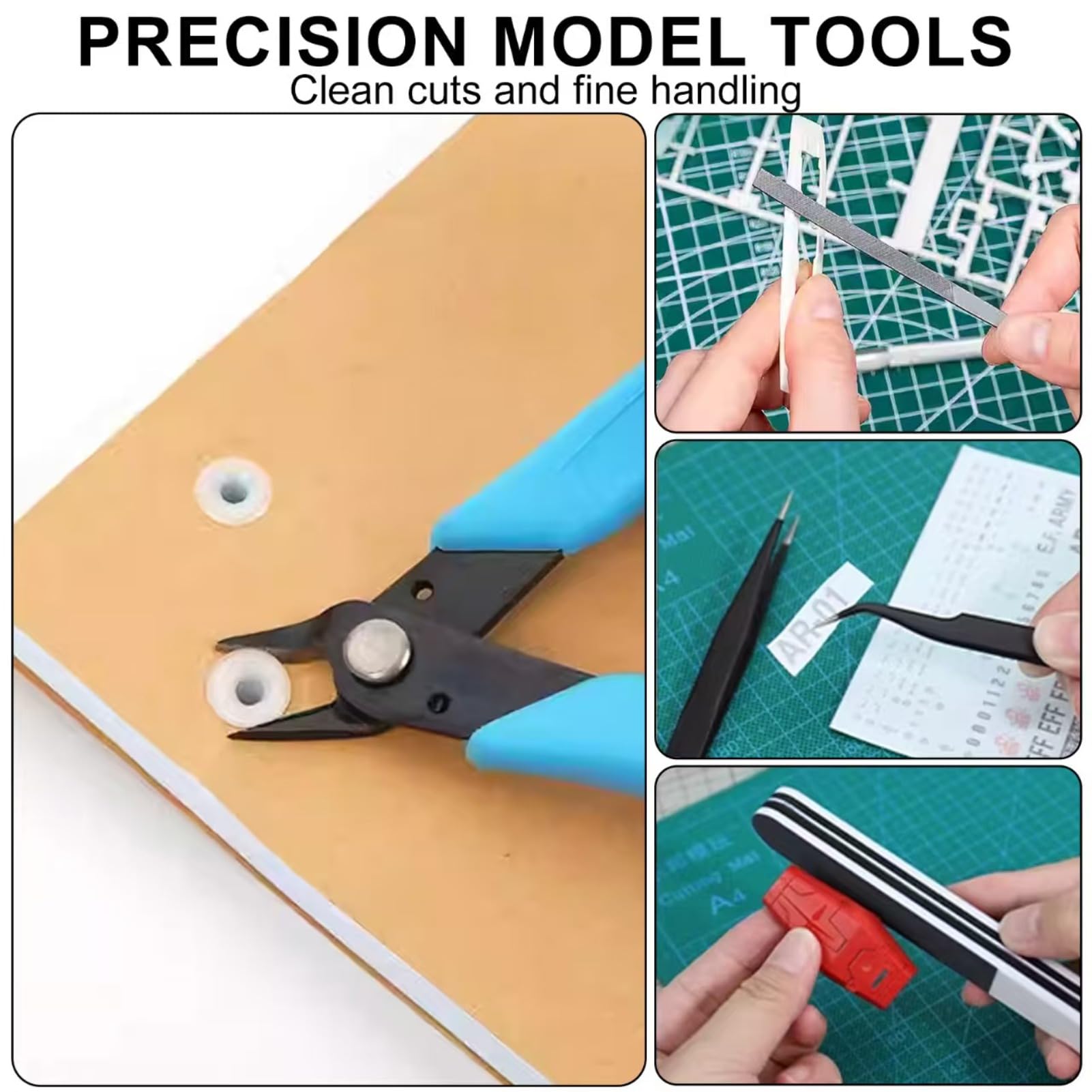 Model Making Tools Kit for Plastic Model Kits Precision Hobby Building Tool Set including Cutters Files Tweezers for Gundam Car Model Assembly Repair and DIY Craft Projects - Image 3
