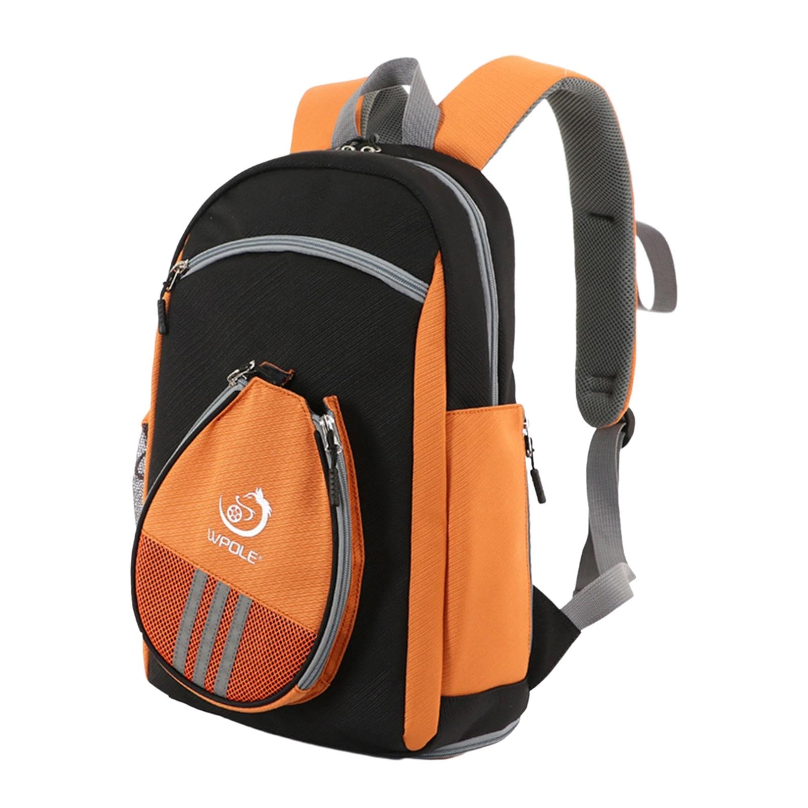 Borsa per racchetta da ping pong con tracolla regolabile zaino sportivo per adulti nero 26x17x40cm