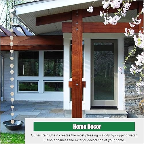 Miniatura 5 de EliteBloom Rain Chains,Rain Catcher Chain, Rain Chain, Rain Catcher Garden Ornament, Rain Catcher Chain DownspoutGutter, Patio Porch Decor,B-26m85ft