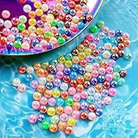Vista 4 de 1500 piezas de cuentas de media perla de 4 mm, color AB negro, cuentas de perlas planas para manualidades, cuentas de plástico redondas, cuentas