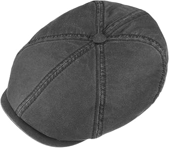 Stetson Brooklin Old Cotton Flat Cap Driver Cap Pre-Distressed Look UV Protection 40 Cotton Peaked Cap Men Spring Summer