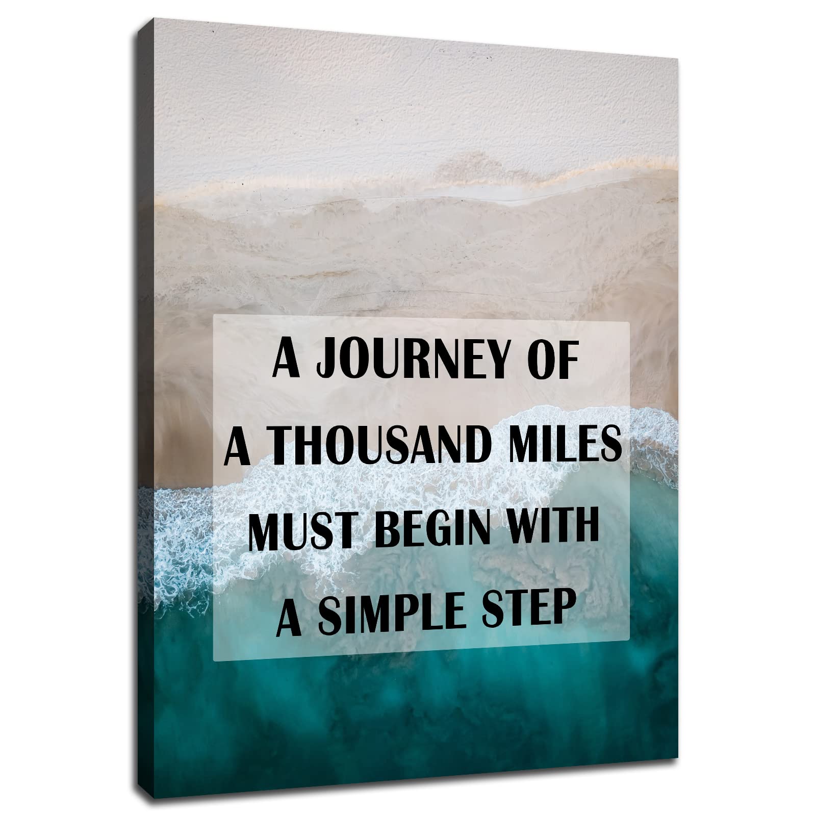 Inspirational Entrepreneur Quotes Canvas Poster Sea Landscape Motivational Wall Art Positive Picture Painting for Office Bathroom Home Decor Kids Room Gift Artwork Ready to Hang [18''Wx 24''H]