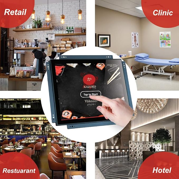 Monitor táctil de 17 pulgadas con resolución SXGA y montaje VESA miniatura 8