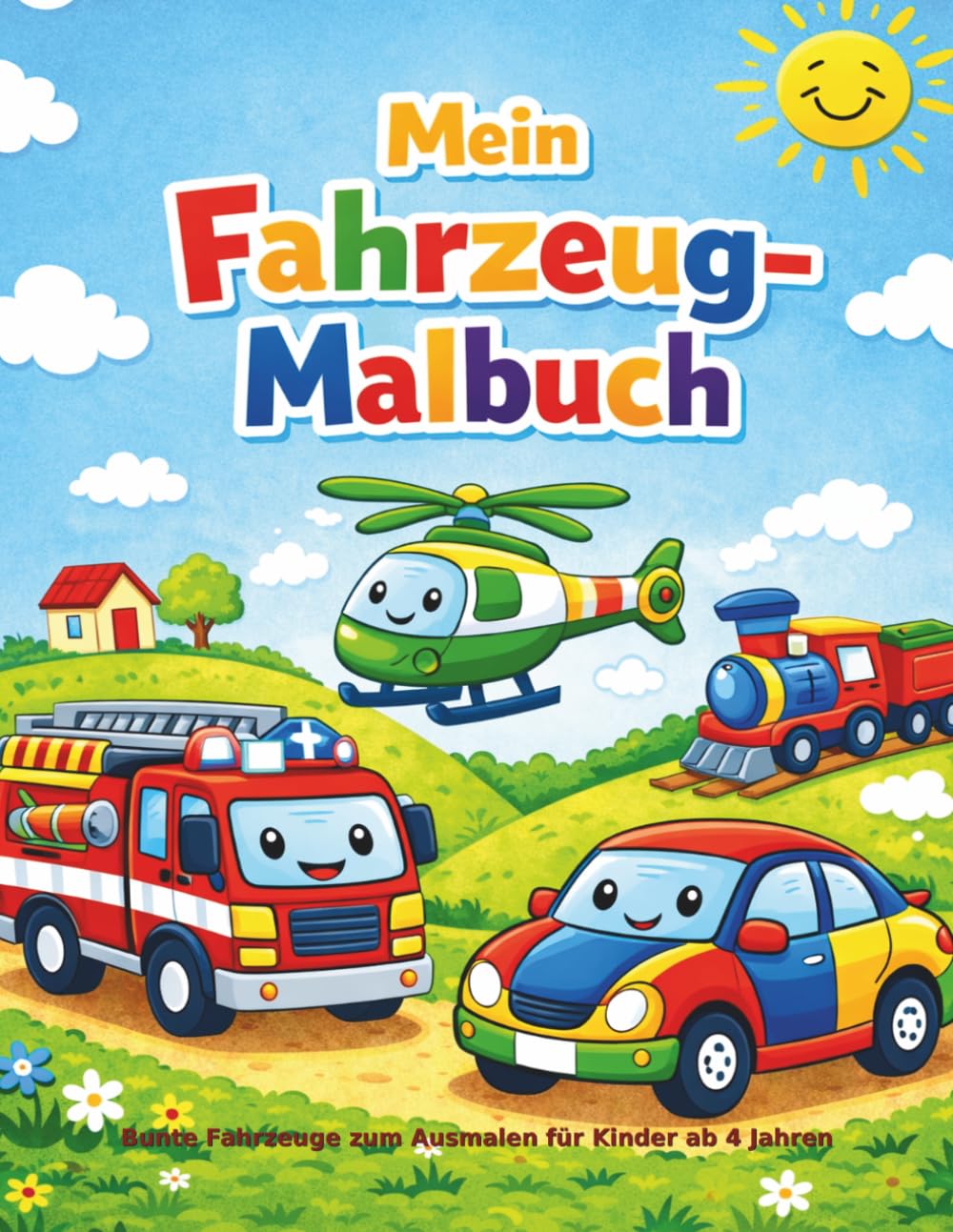 Mein Fahrzeug-Malbuch: Bunte Fahrzeuge zum Ausmalen für Kinder ab 4 Jahren
