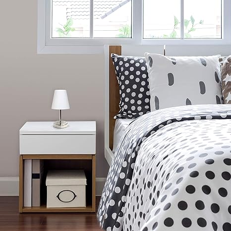 Simple Designs Simple Designs LT2013-WHT Mini Basic Sand Nickel Table Lamp with Fabric Shade, White photo 2