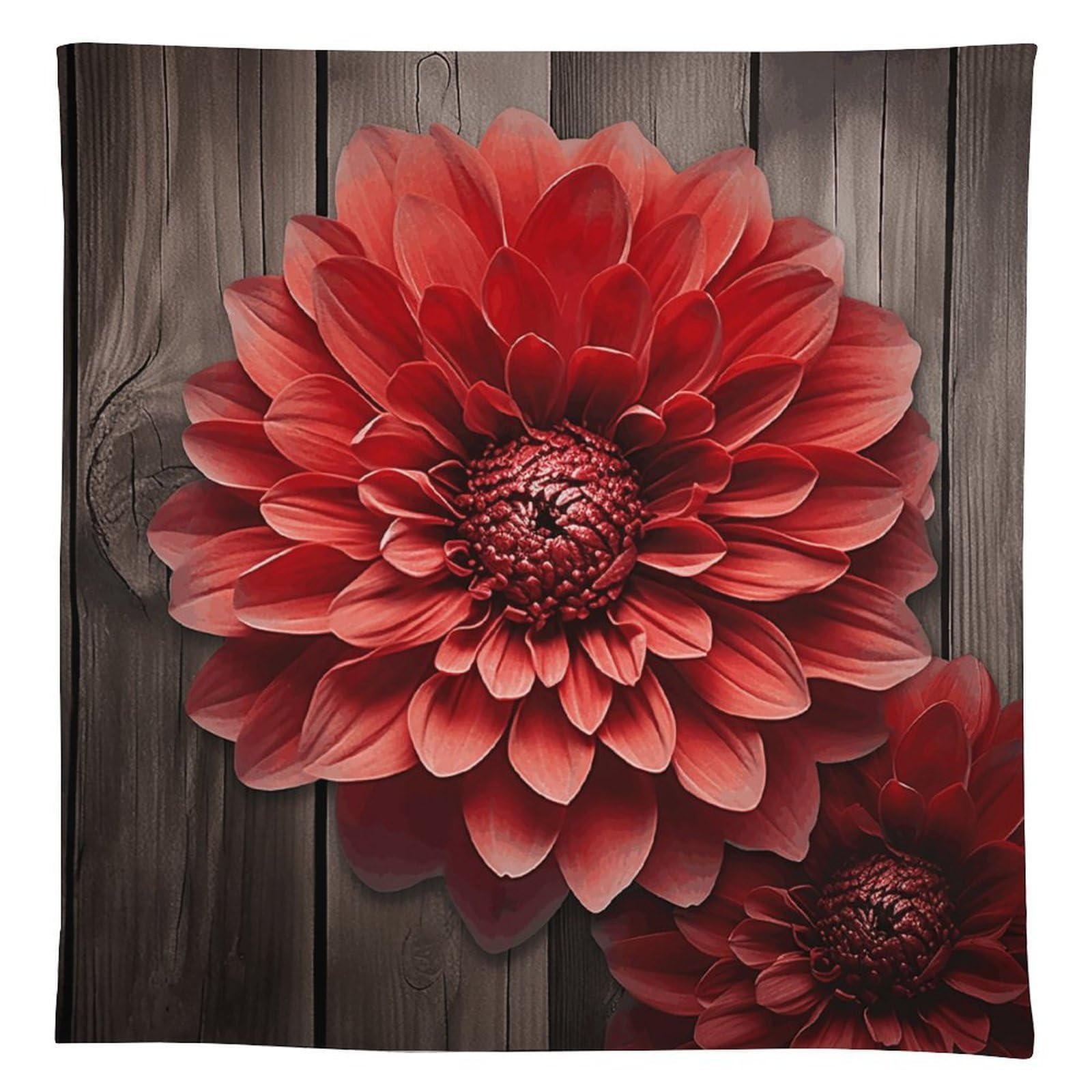 Nappe de table en lin rouge 140x140 cm pour cuisine et salle à manger
