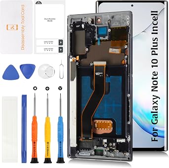 InCell Note 10 Plus cd Display No Fingerprint Function Screen Replacement for Samsung Galaxy Note 10 Plus with Aura Black Frame N975U N975W N9750 LCD Screen Touch Digitizer Assembly