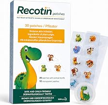 Recotin Mosquito Plasters - Pack of 30 - Natural Active Ingredients - Plasters Against Mosquito Bites - Dermatologically Tested - Insect Bite Healer - 20 x Animal Motifs & 10 x Transparent