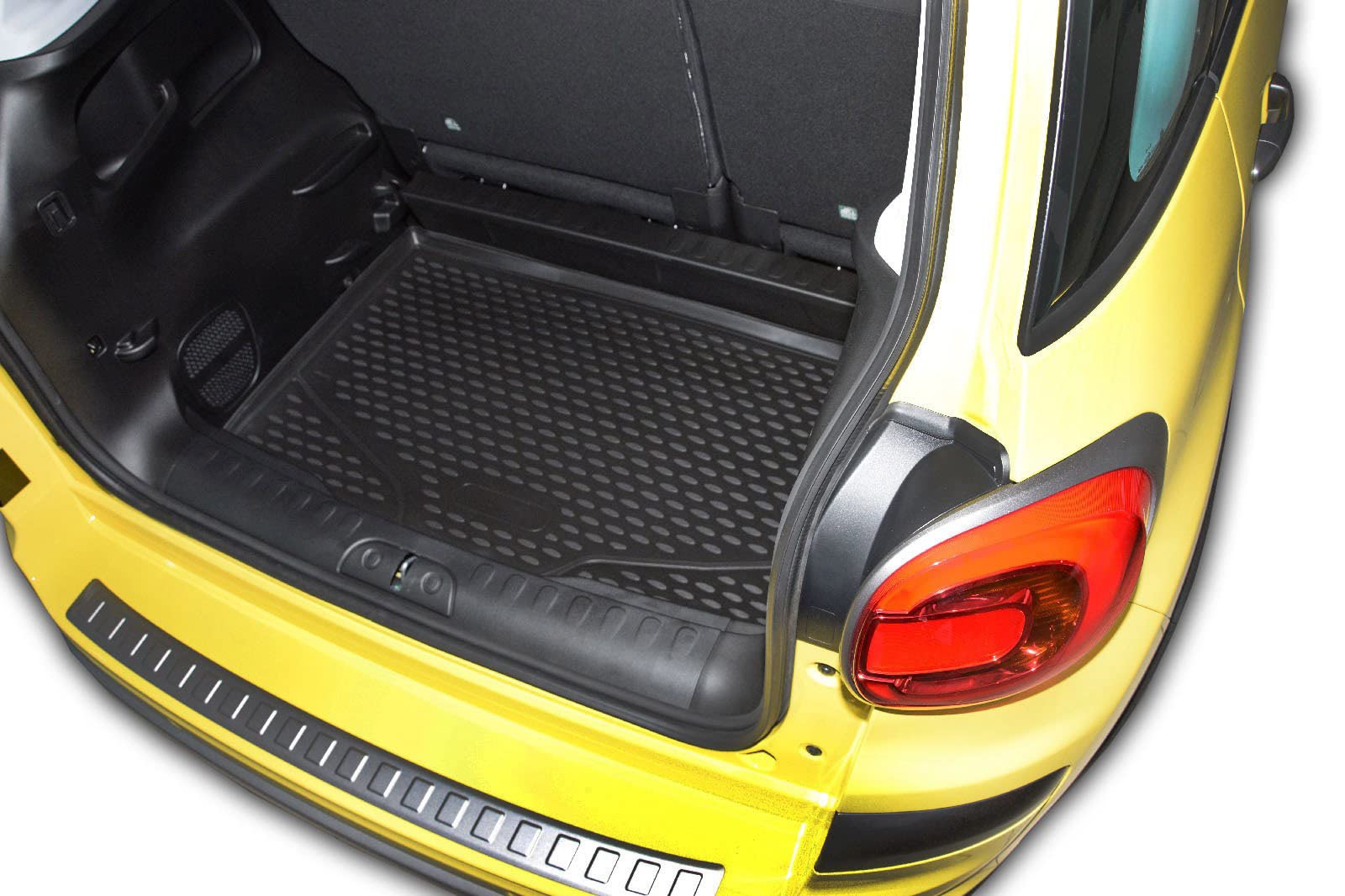 Vasca Bagagliaio In TPE Per 500L 2012+ – Bordo Alto 3-5 Cm, Antiscivolo, Inodore, Nero