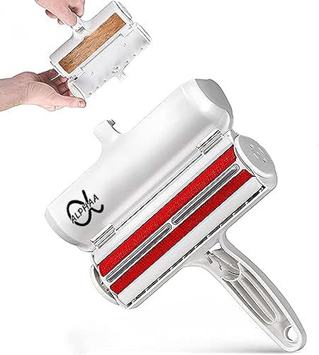 ALPHAA Removedor de pelo de mascotas – Rodillo removedor de pelo de mascotas y rodillo de pelusa reutilizable elimina sin esfuerzo la piel de