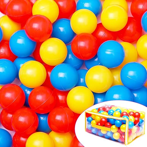 Pelotas para bebés y niños pequeños, sin ftalatos, sin BPA, plástico a prueba de aplastamiento, bolas multicolor en juguetes de juego reutilizables