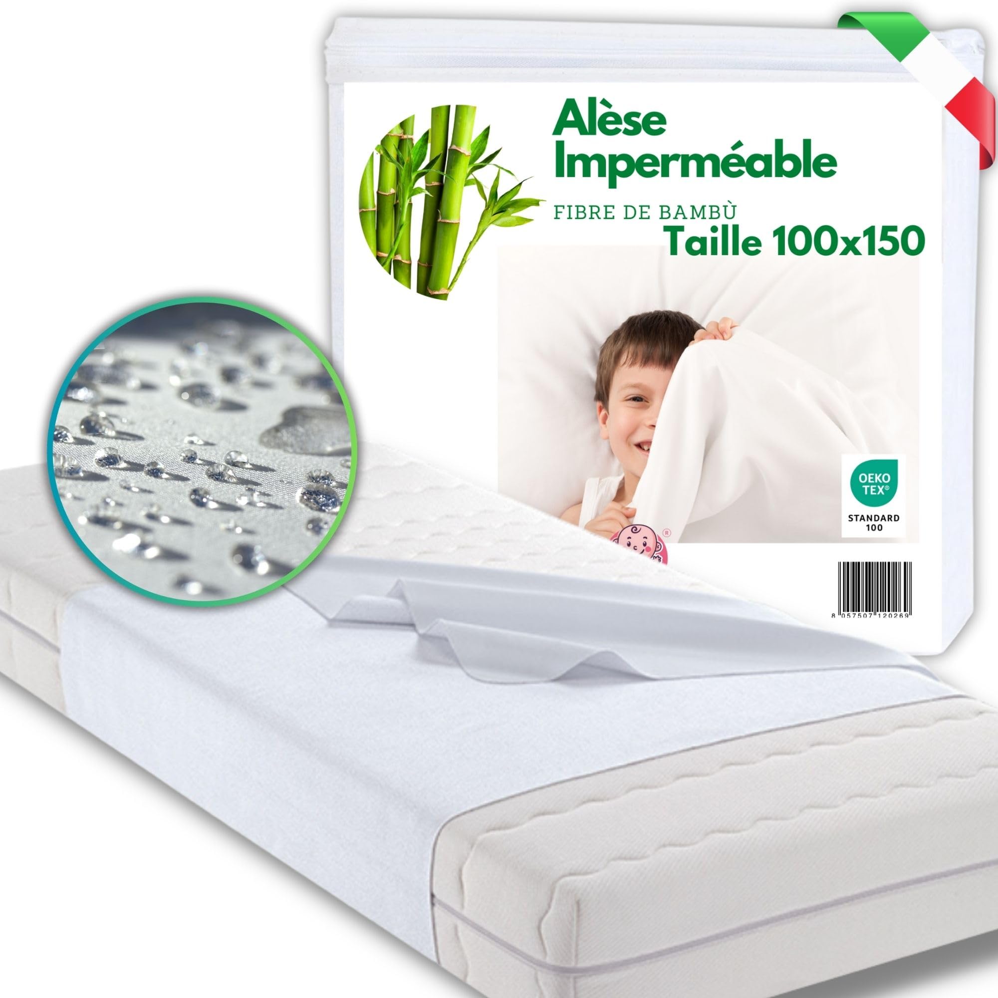 Alèse lavable imperméable bambou contre fuites et transpirations nocturnes