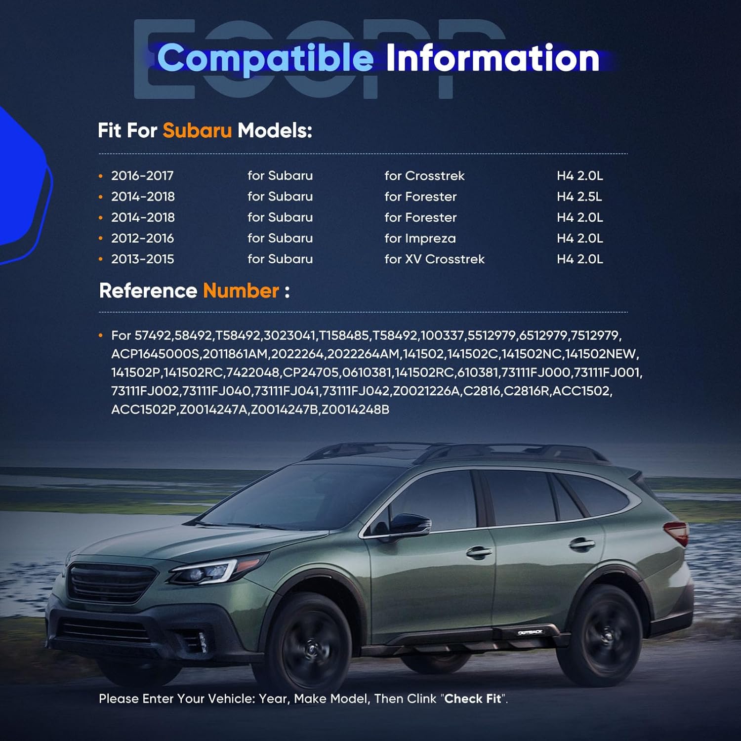 ECCPP A/C Compressor with Clutch 2012-2016 Fit for Subaru Impreza 2.0L 2014-2018 Fit for Subaru Forester 2.0L AC Compressor