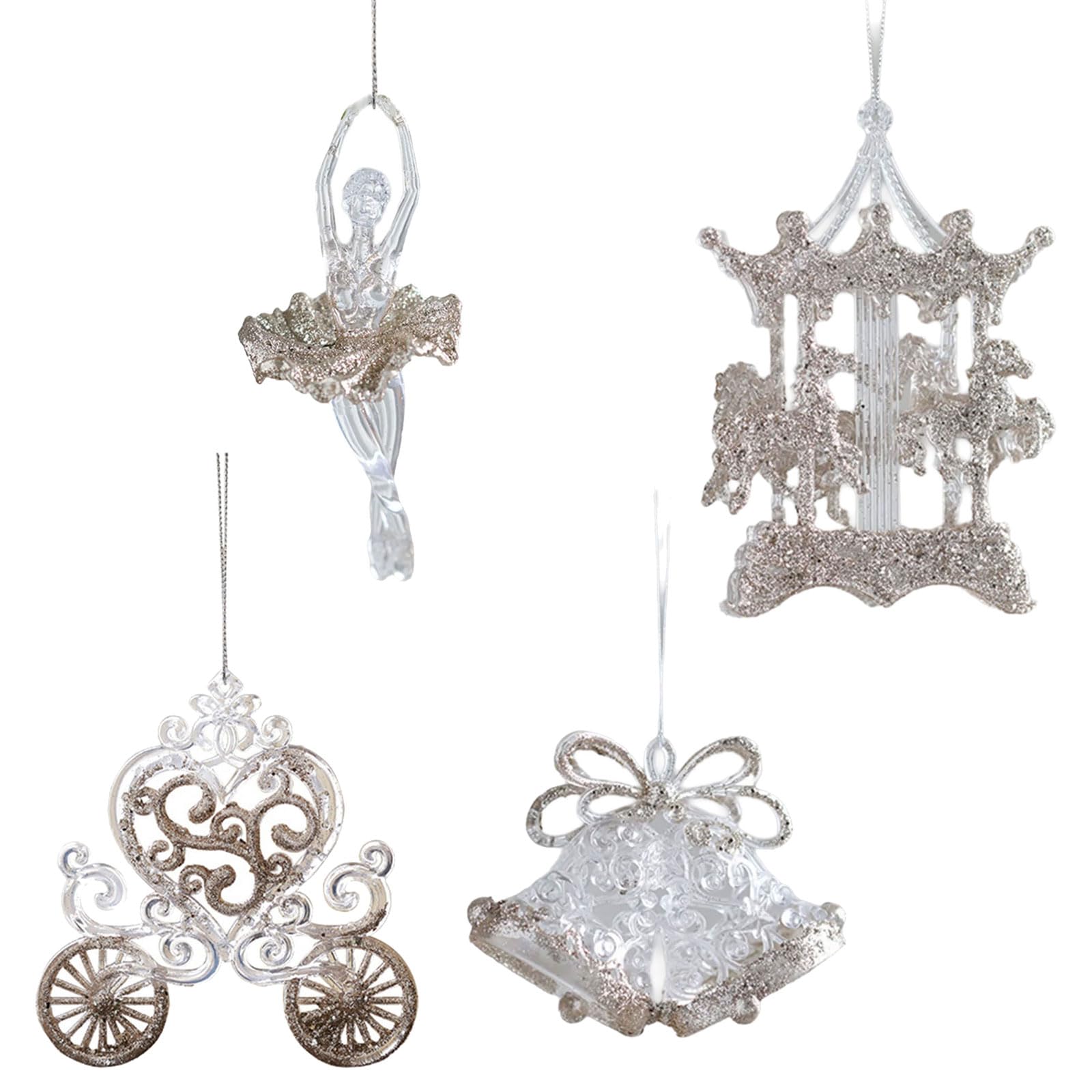 Xinsheinelry Clear Christmas Tree Hangings Portable Decoration Tree Hanging Baubles for Party Ornamen Easy to Hanging